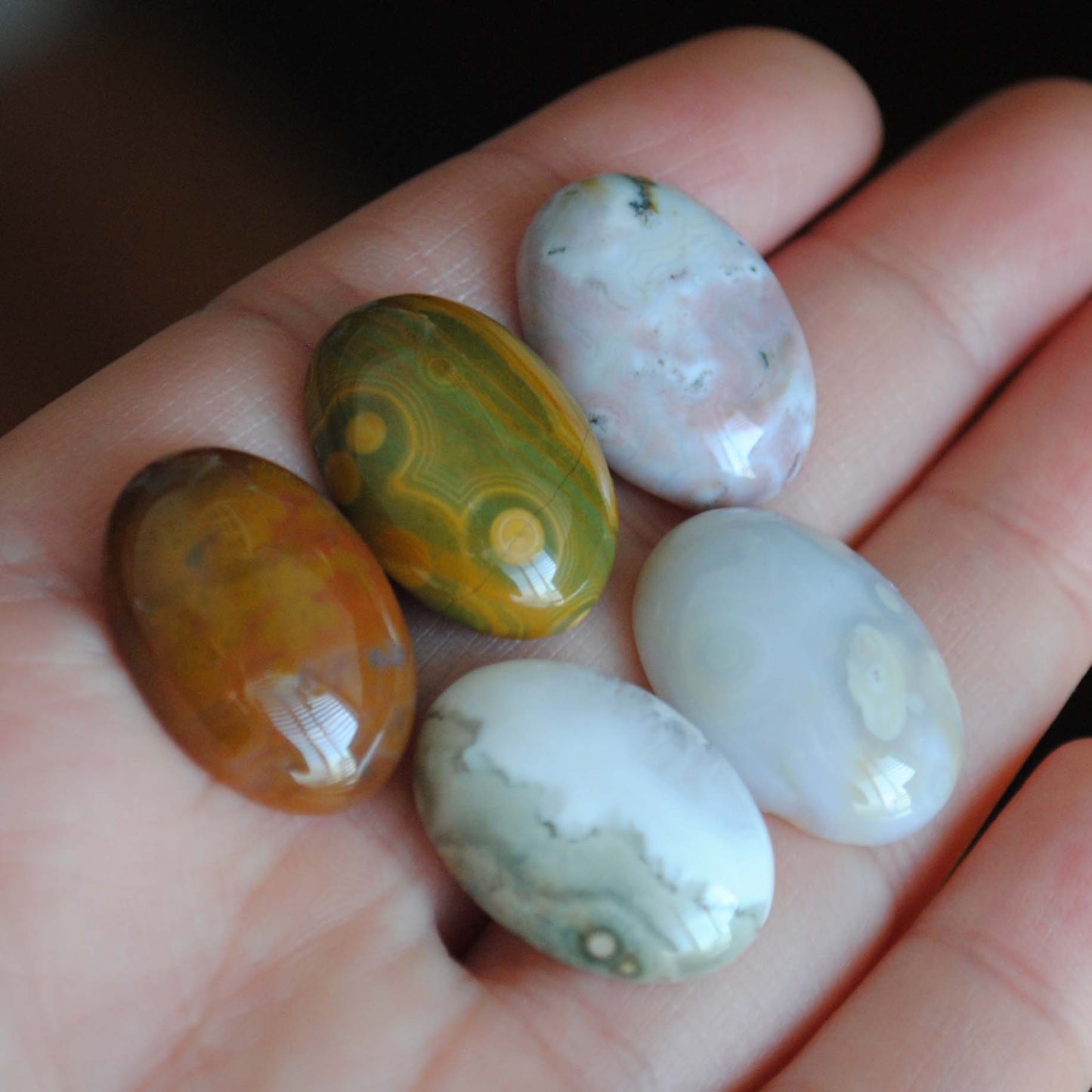 Ocean Jasper 15x20mm oval cabochons