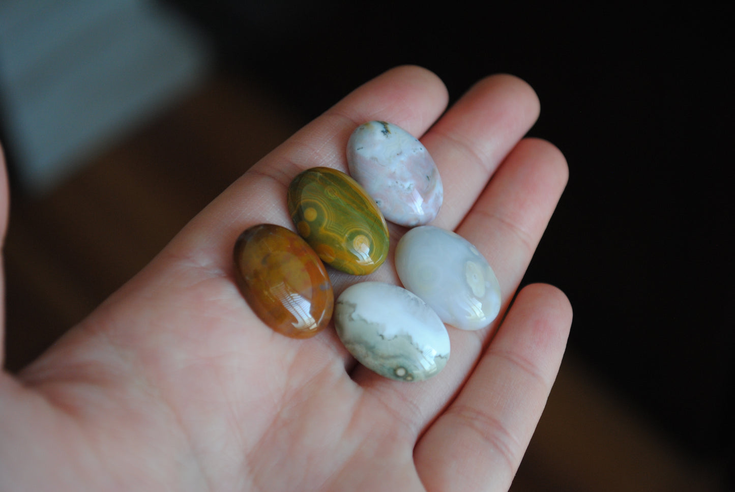 Ocean Jasper 15x20mm oval cabochons