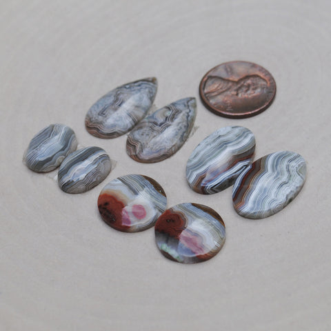 Crazy Lace Agate Pair Cabs
