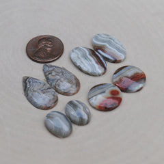 Crazy Lace Agate Pair Cabs