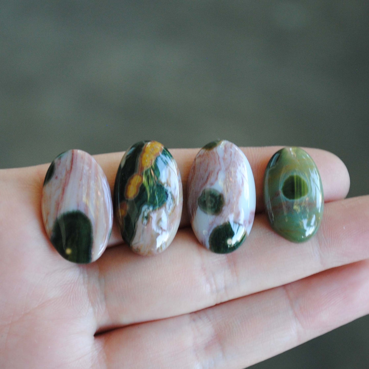 Oval Ocean Jasper cabs