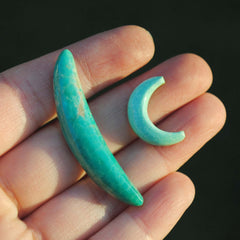 Crescent turquoise cabochons