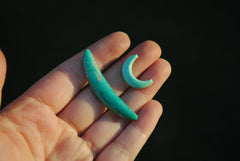 Crescent turquoise cabochons