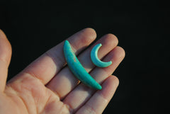 Crescent turquoise cabochons