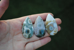 40 x 22mm drop Ocean Jasper cabochons