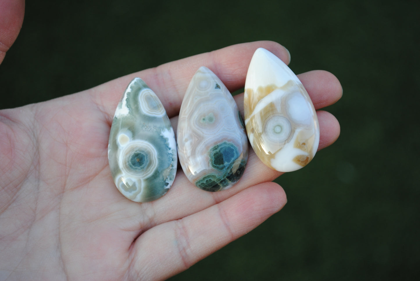 40 x 22mm drop Ocean Jasper cabochons
