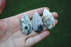 40 x 22mm drop Ocean Jasper cabochons