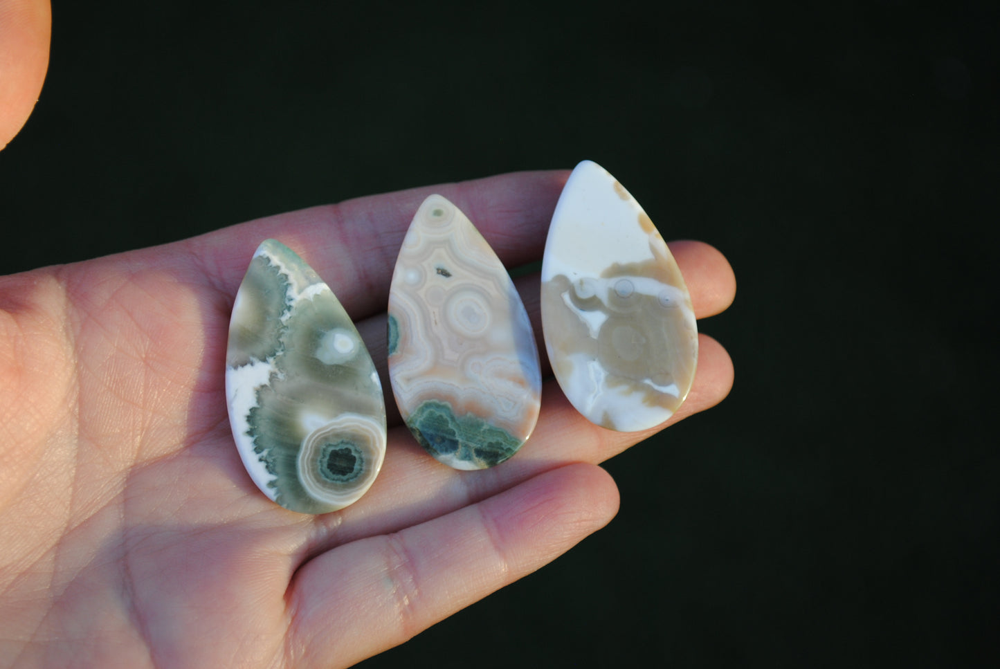 40 x 22mm drop Ocean Jasper cabochons
