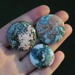 25mm, 30mm round Ocean Jasper cabochons