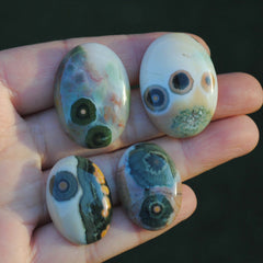 Ocean Jasper 30x22mm and 25x18mm oval cabochons