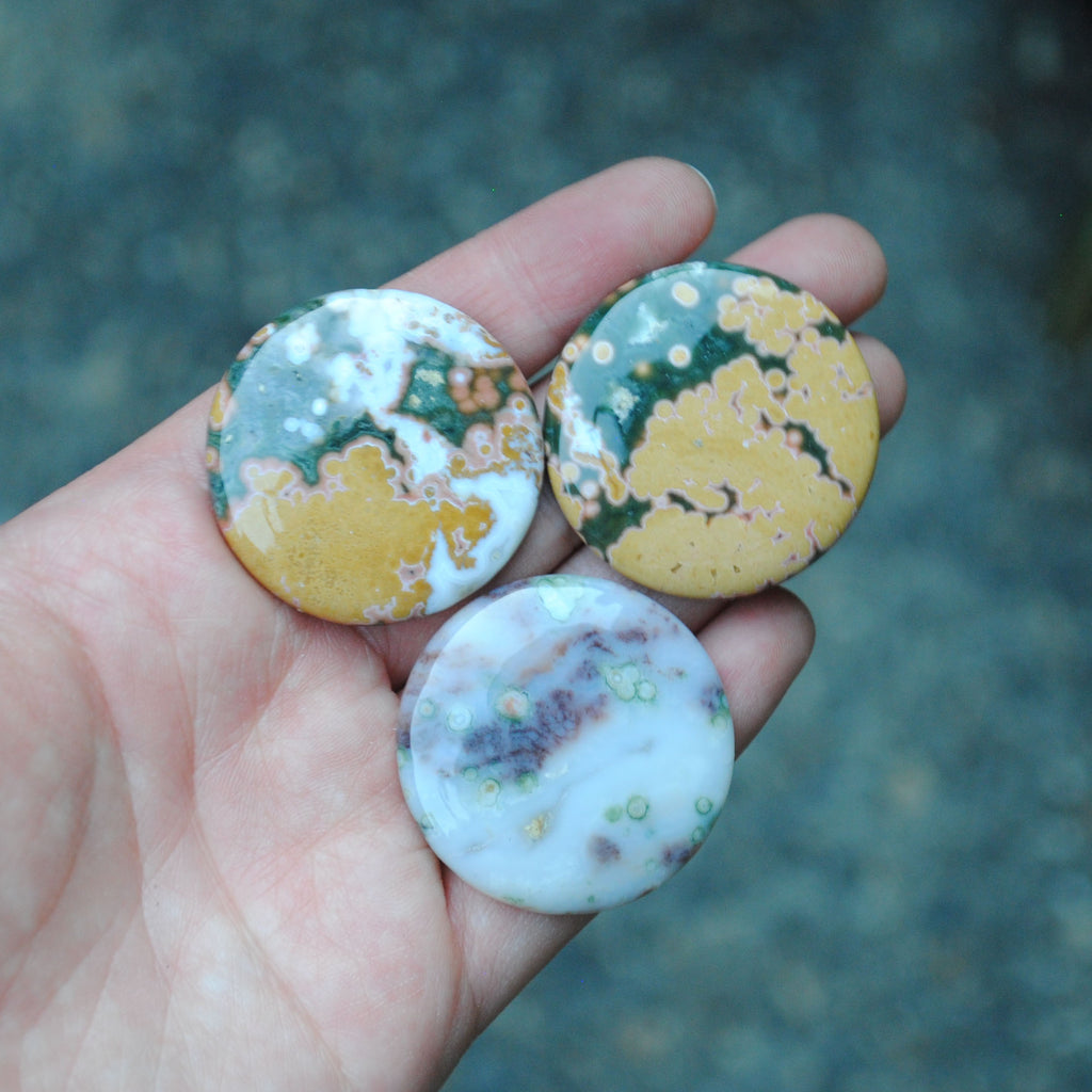 35mm round Ocean Jasper cabochons