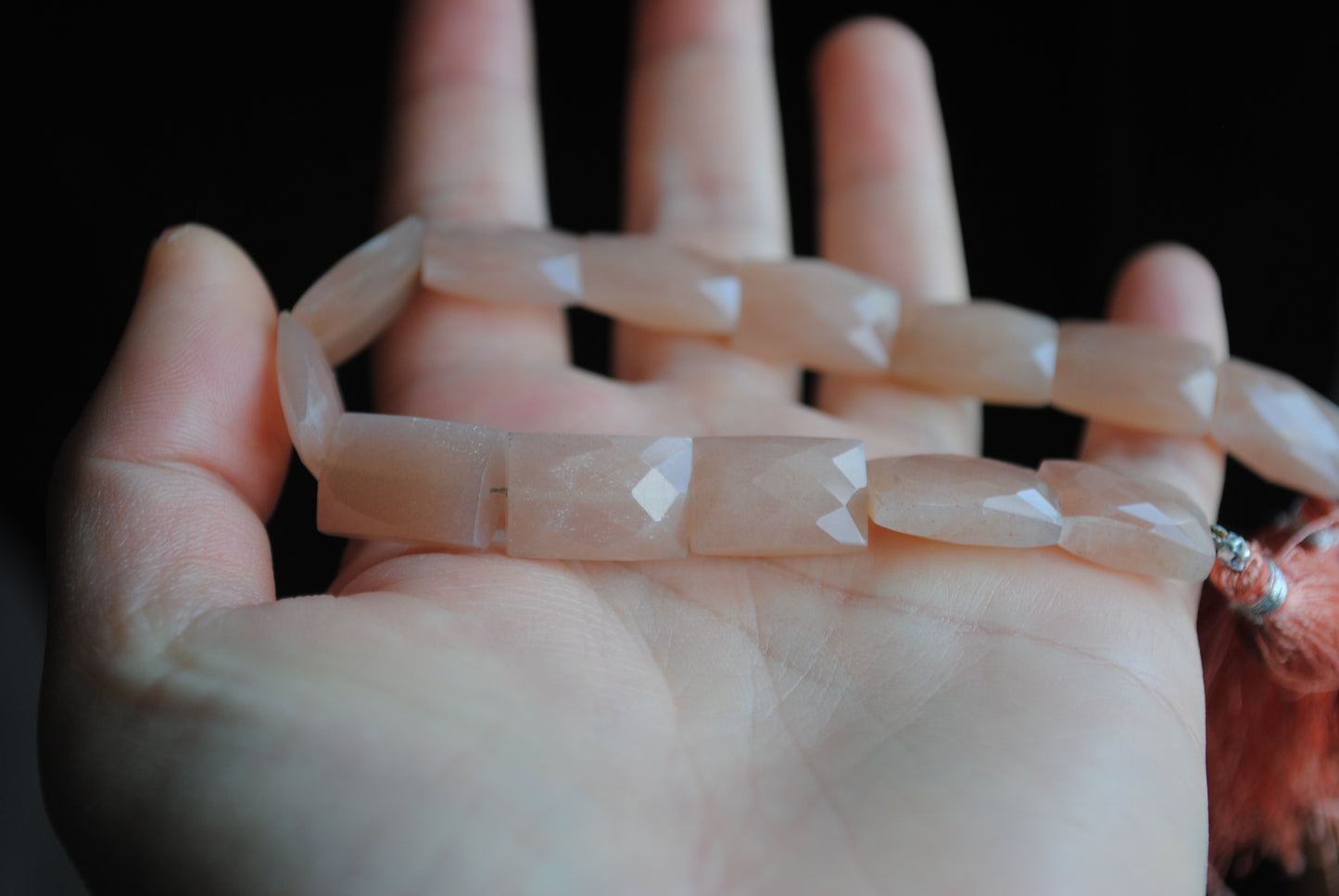 Peach moonstone beads