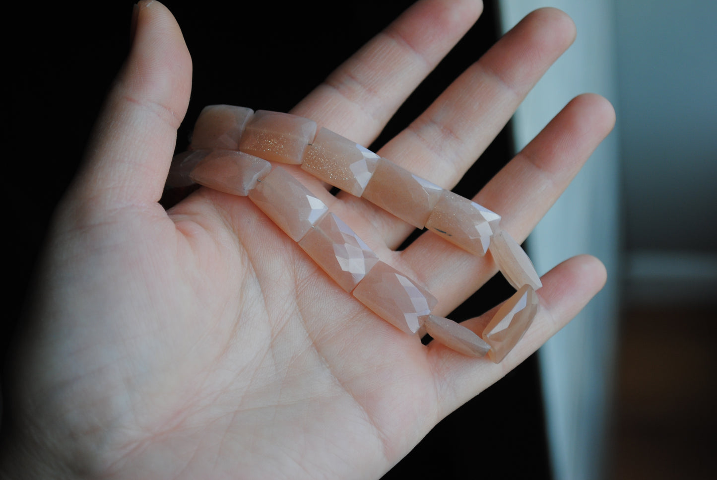 Peach moonstone beads