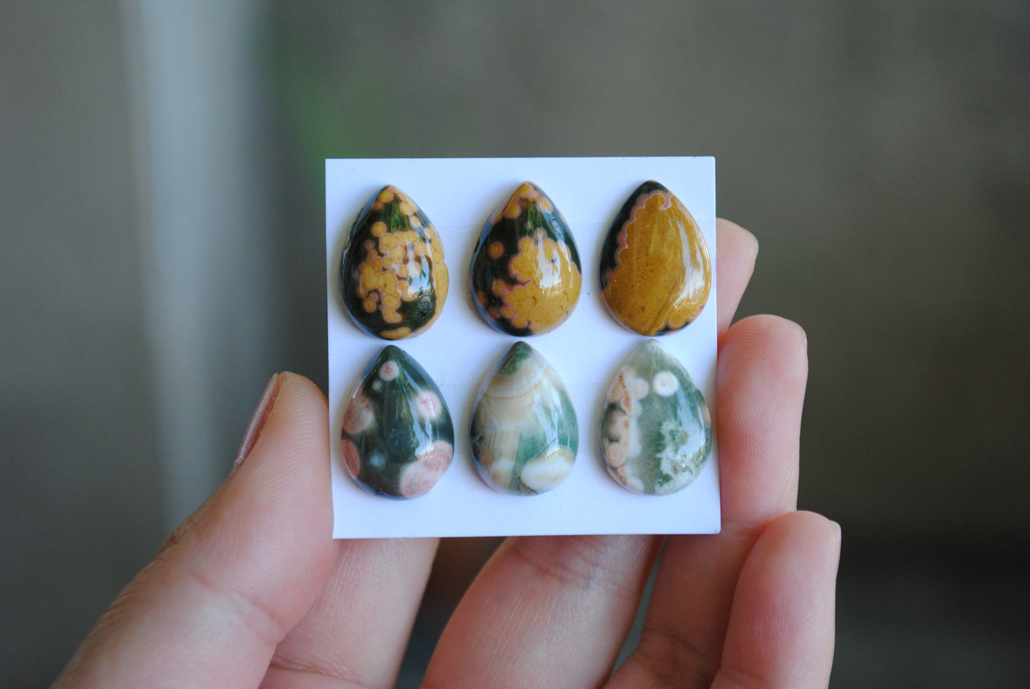 Drop Ocean Jasper cabochons
