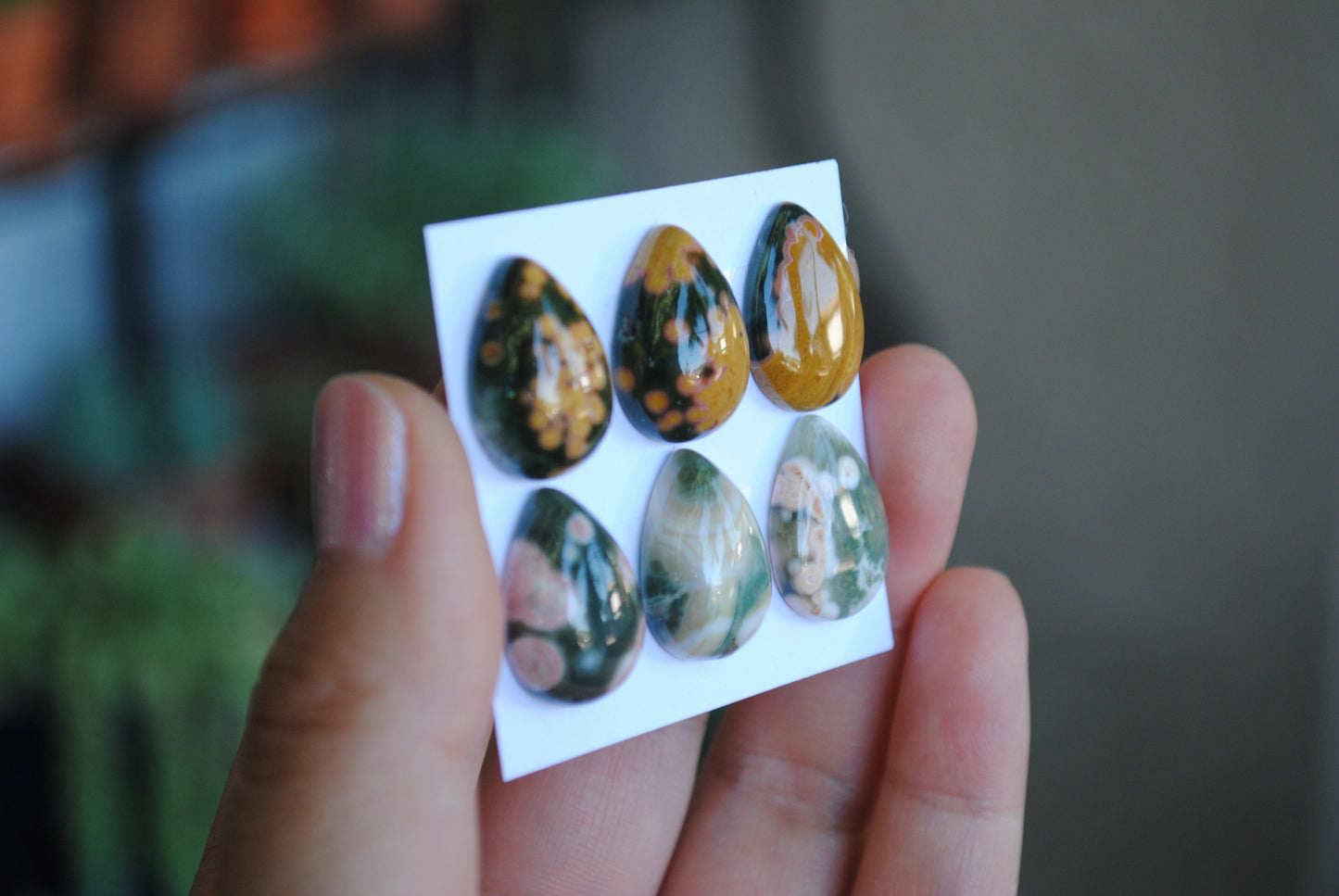 Drop Ocean Jasper cabochons