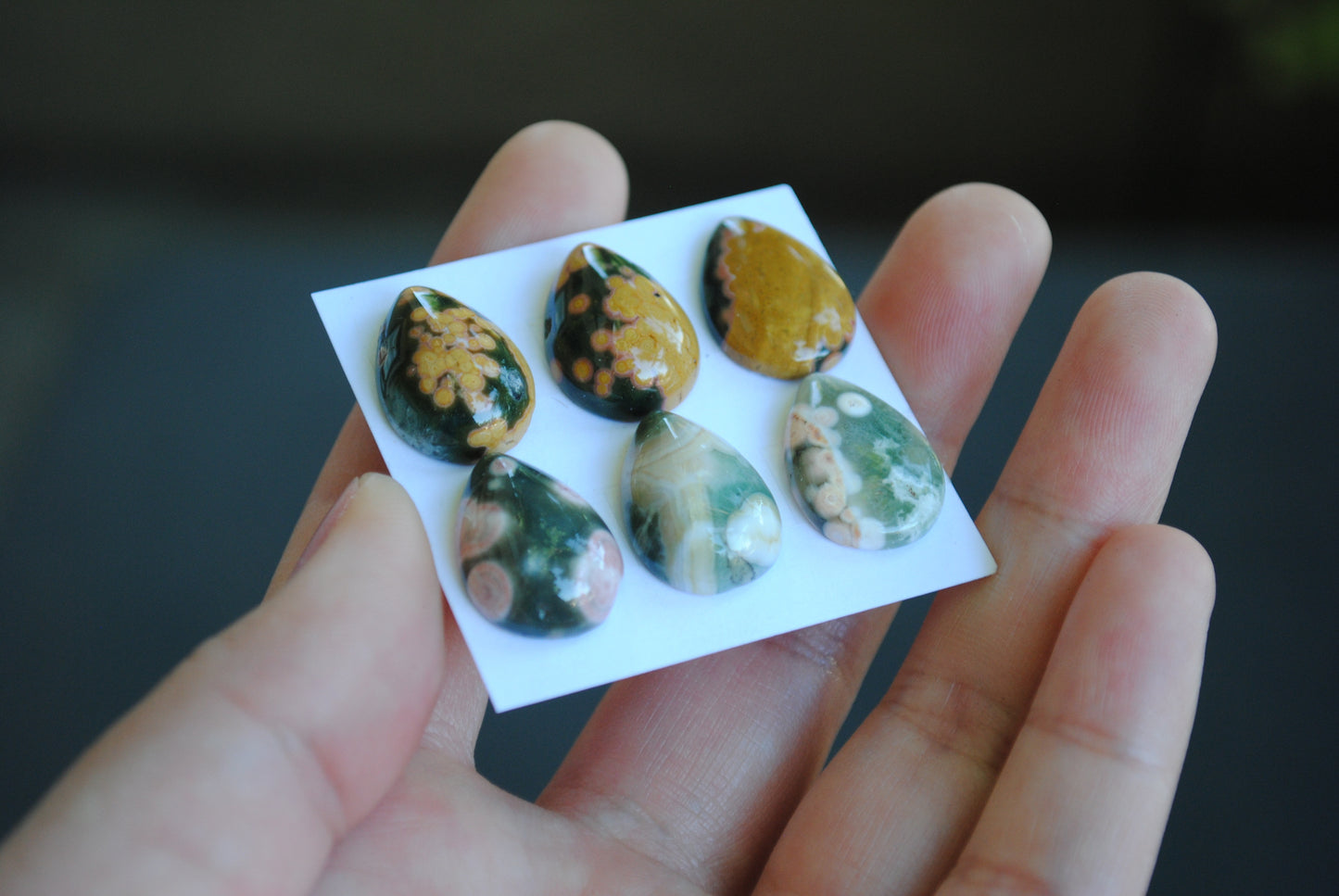 Drop Ocean Jasper cabochons