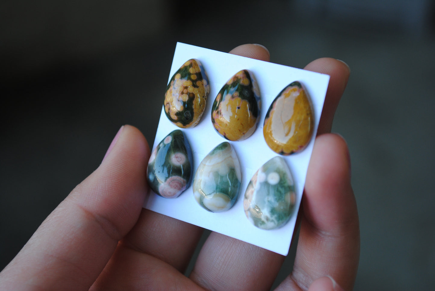 Drop Ocean Jasper cabochons