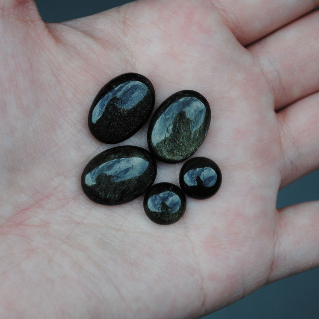 Golden Sheen Obsidian Cab