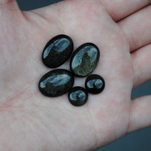 Golden Sheen Obsidian Cab