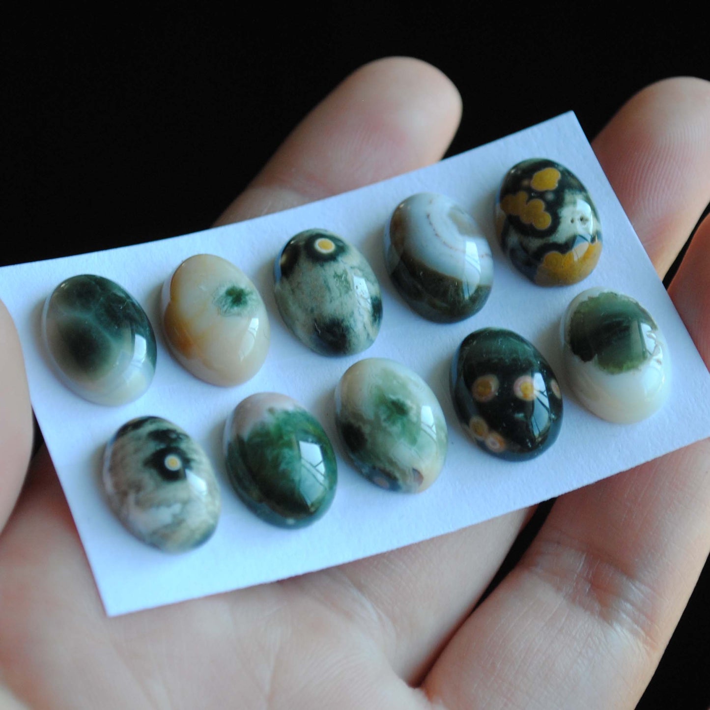Oval 10x14mm Ocean Jasper cabochons