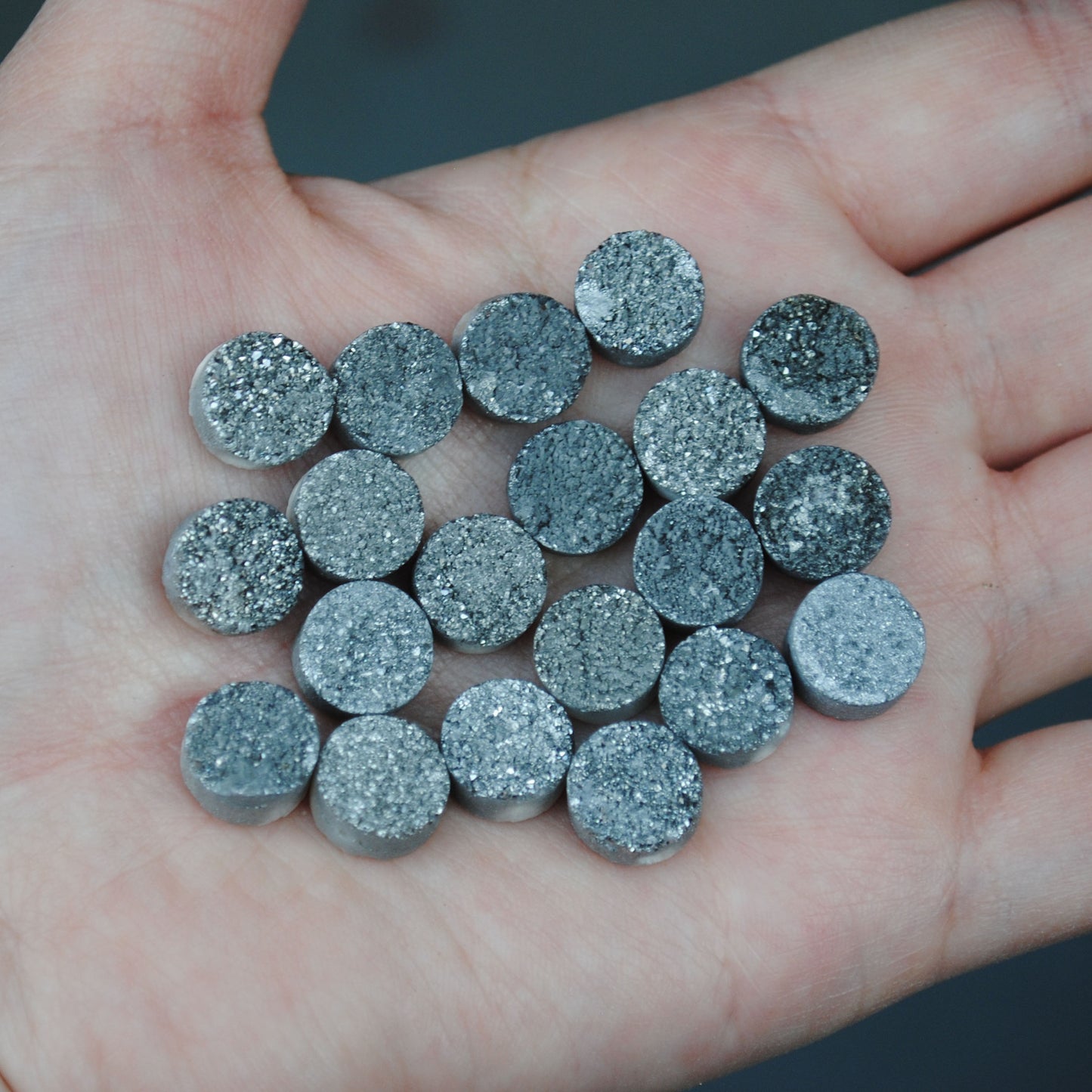 Silver Druzy Beads