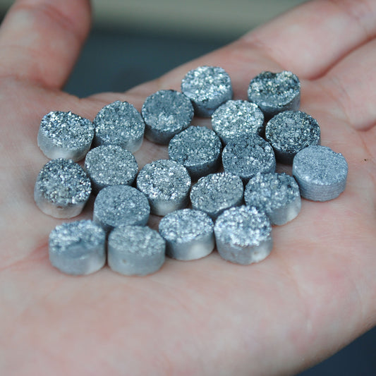 Silver Druzy Beads