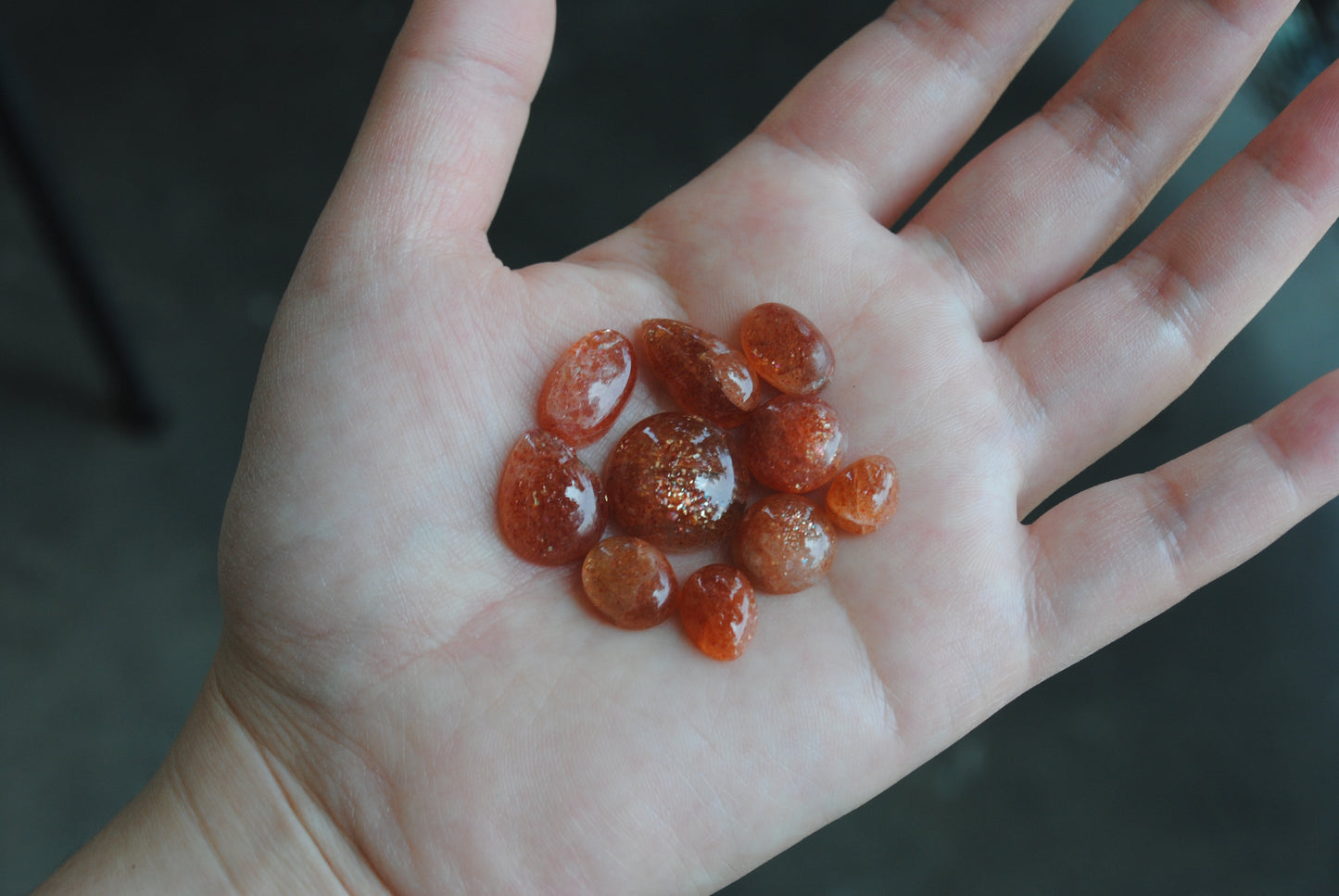 Sunstone cabochons (lot 18)