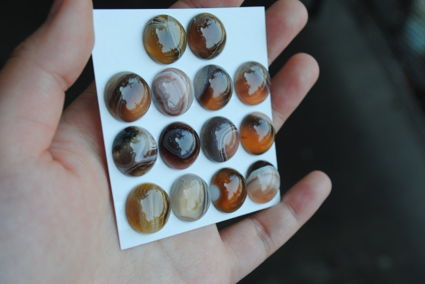 Botswana Agate 15mm round cabochons