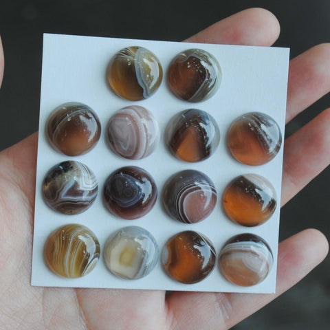 Botswana Agate 15mm round cabochons