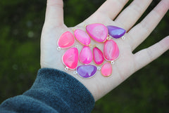 Dyed druzy connectors/pendants