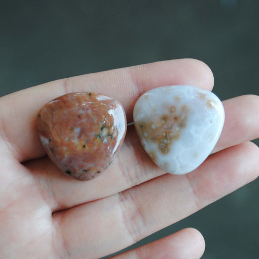 Trillion Ocean Jasper cabochons