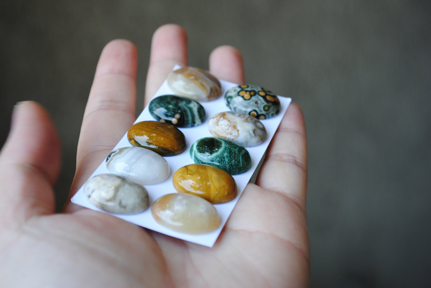 Oval Ocean Jasper cabochons