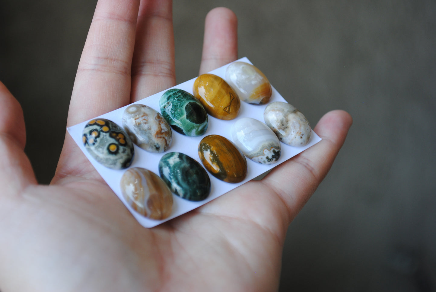 Oval Ocean Jasper cabochons