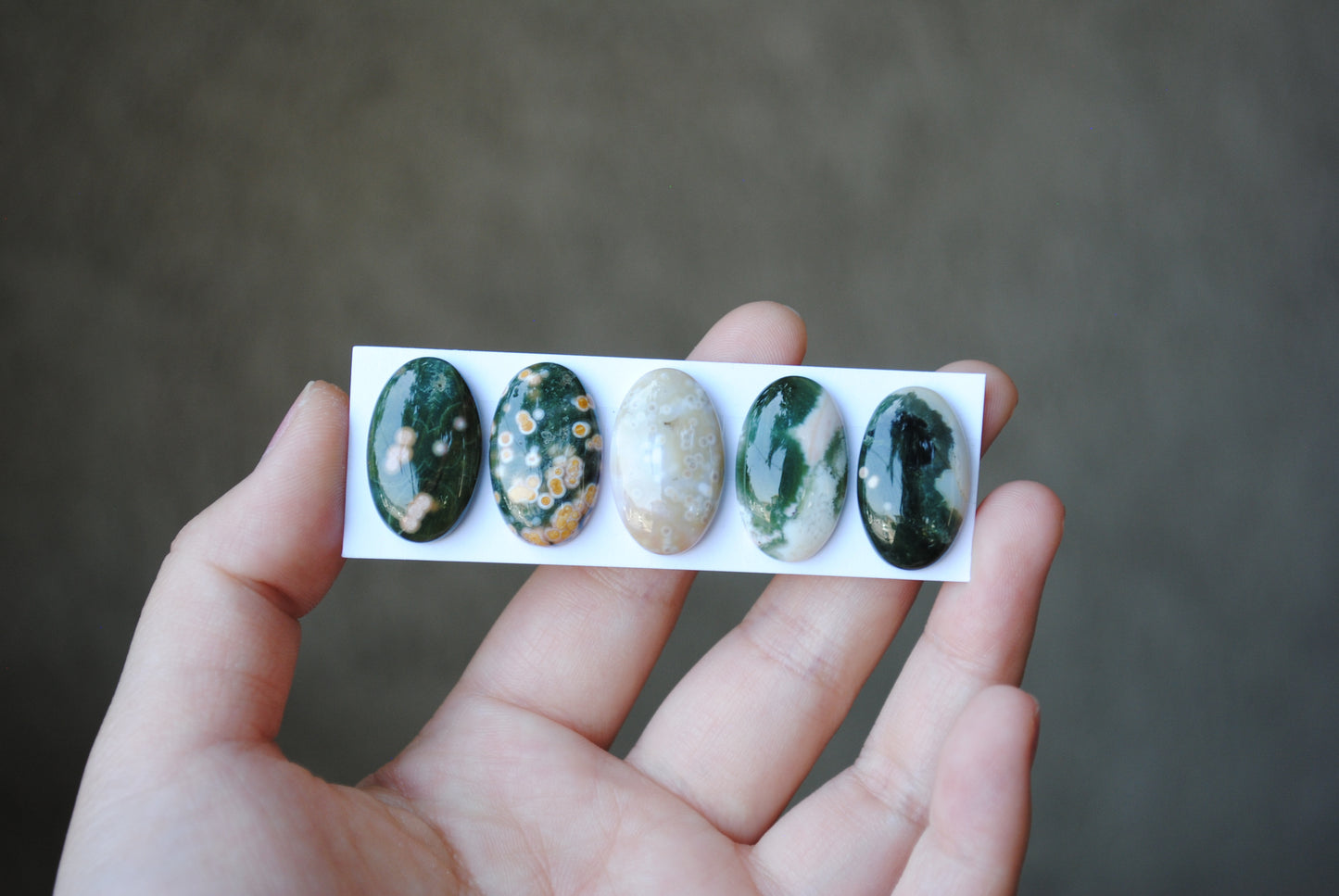 Oval Ocean Jasper cabochons