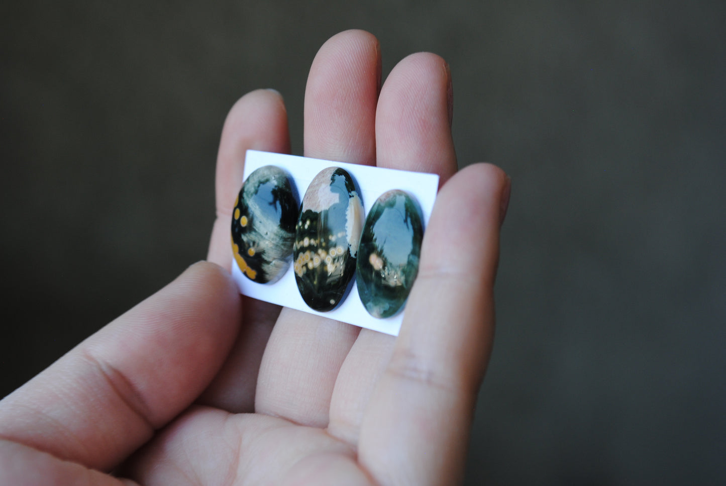 Oval Ocean Jasper cabochons