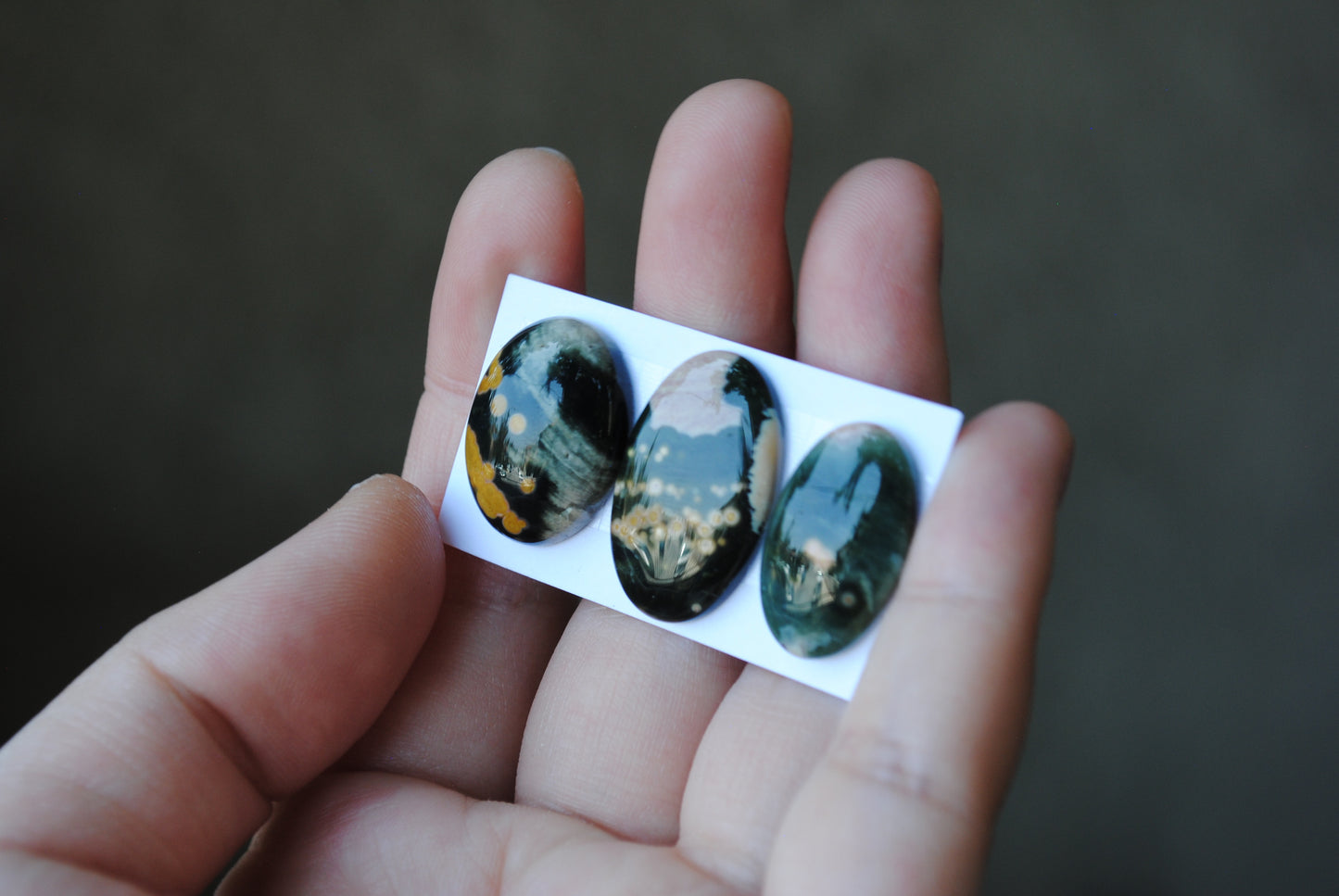 Oval Ocean Jasper cabochons