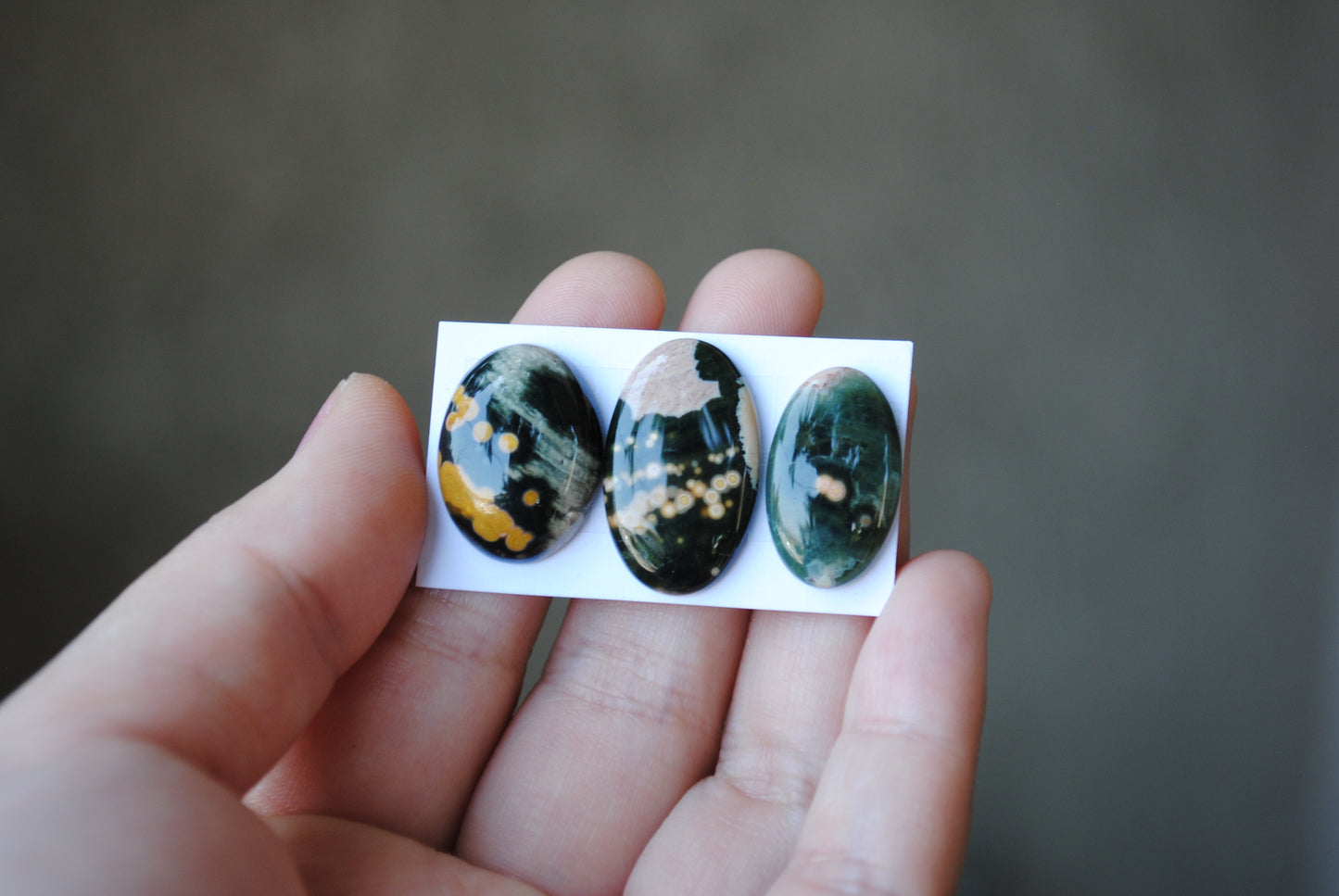 Oval Ocean Jasper cabochons