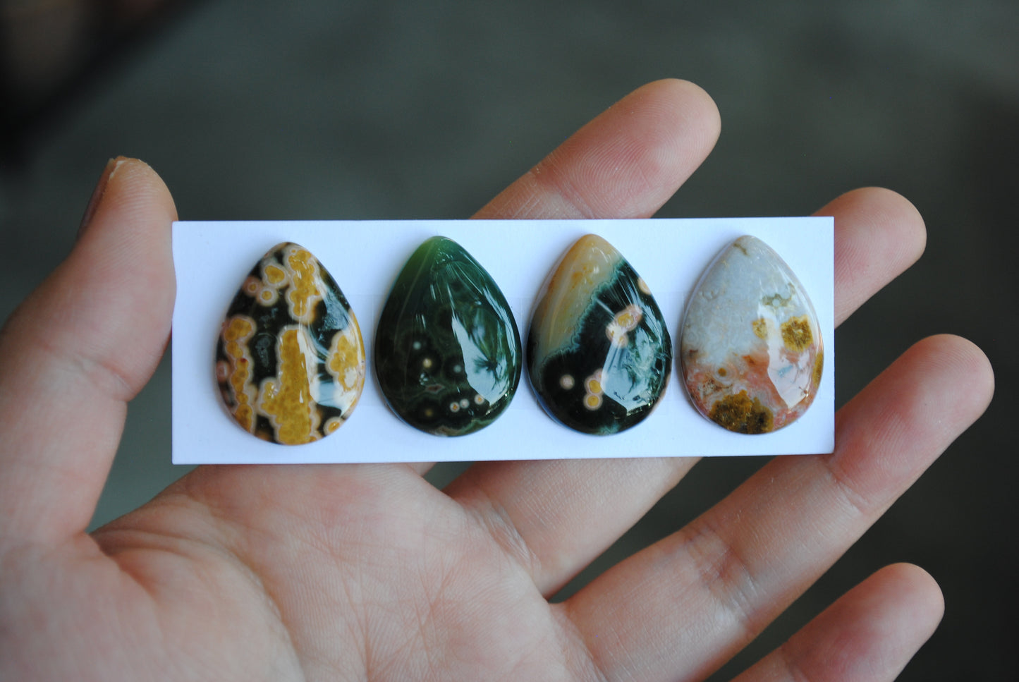 Drop Ocean Jasper cabochons