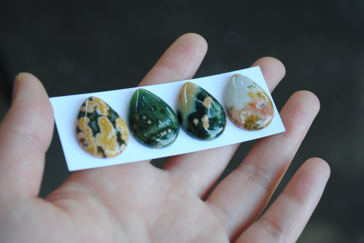 Drop Ocean Jasper cabochons