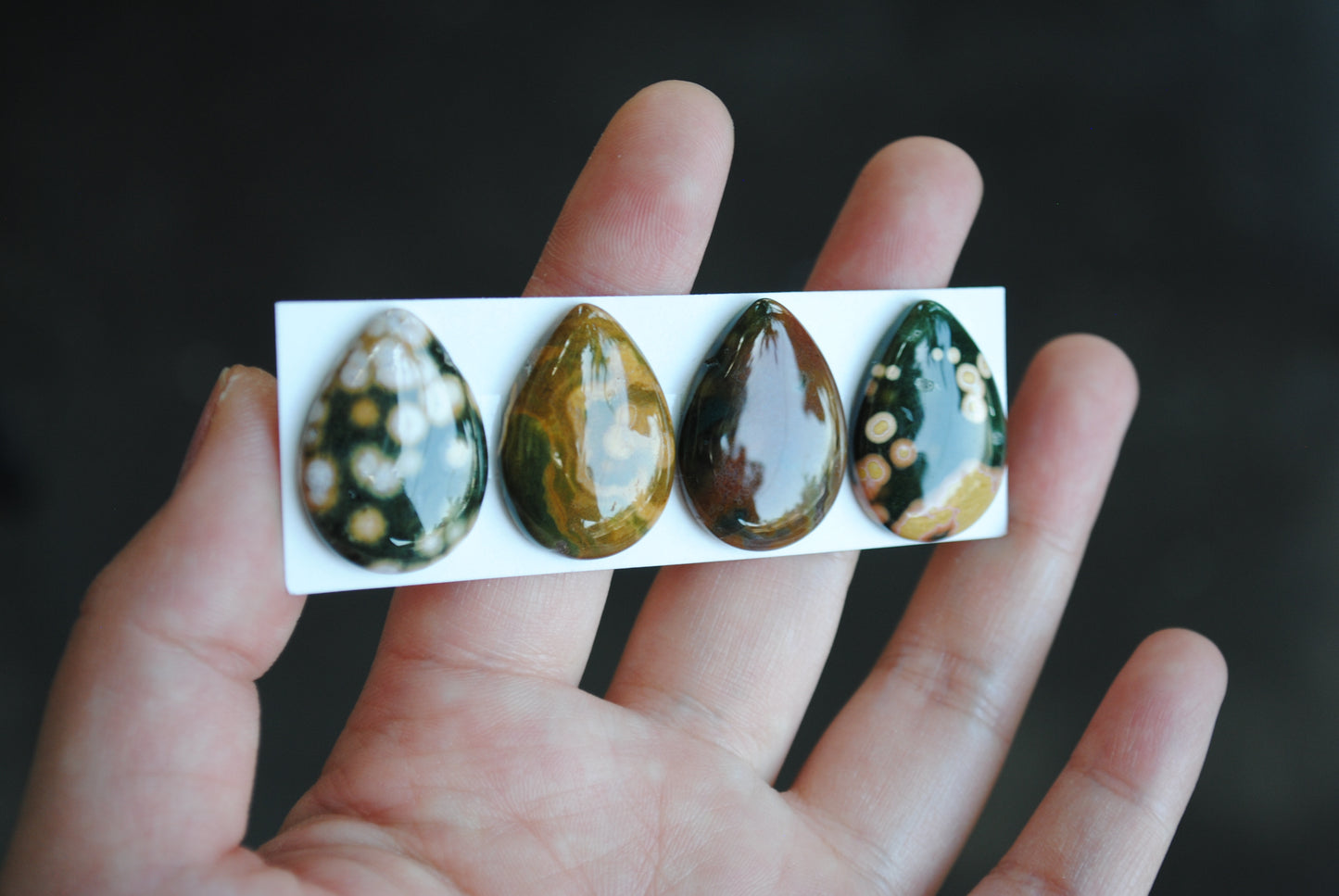 Drop Ocean Jasper cabochons