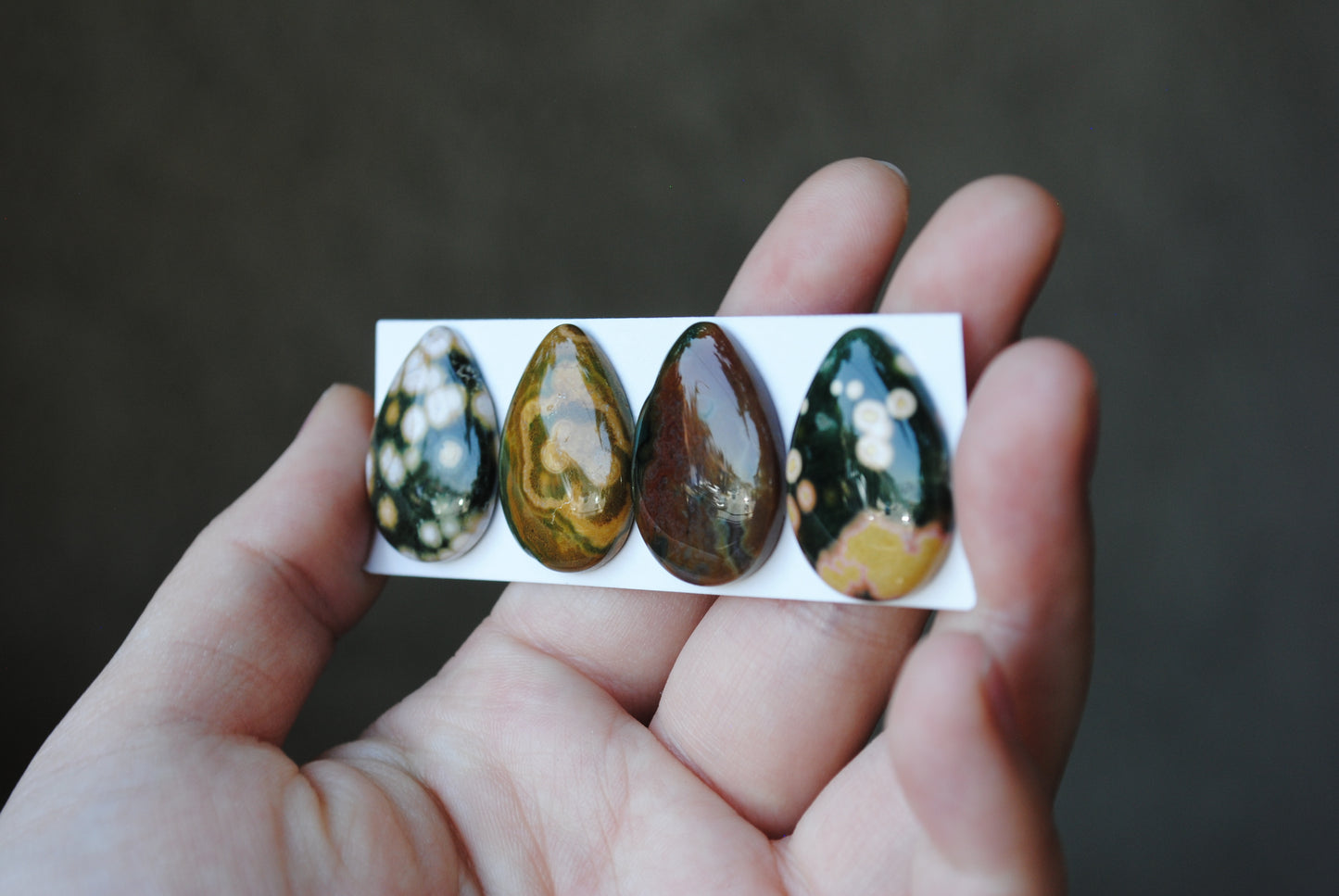 Drop Ocean Jasper cabochons