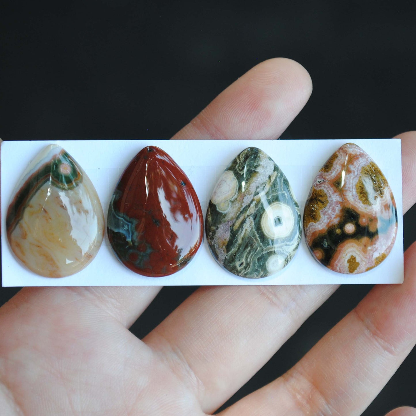 Drop Ocean Jasper cabochons