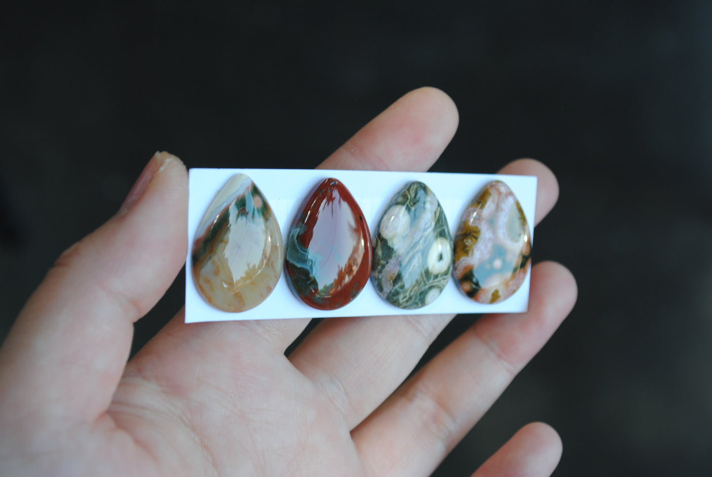 Drop Ocean Jasper cabochons