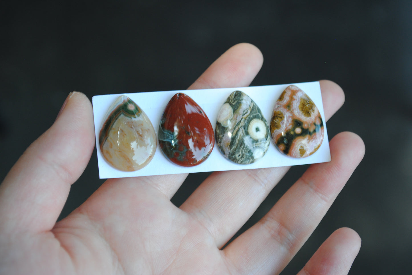 Drop Ocean Jasper cabochons