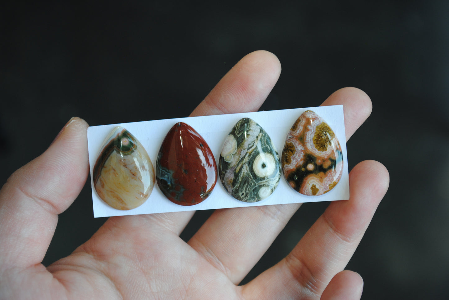 Drop Ocean Jasper cabochons
