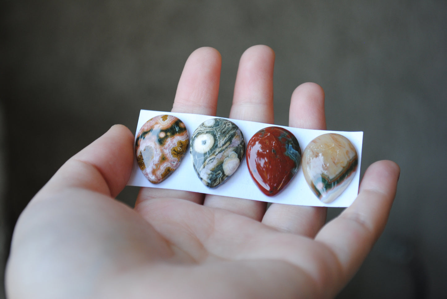 Drop Ocean Jasper cabochons