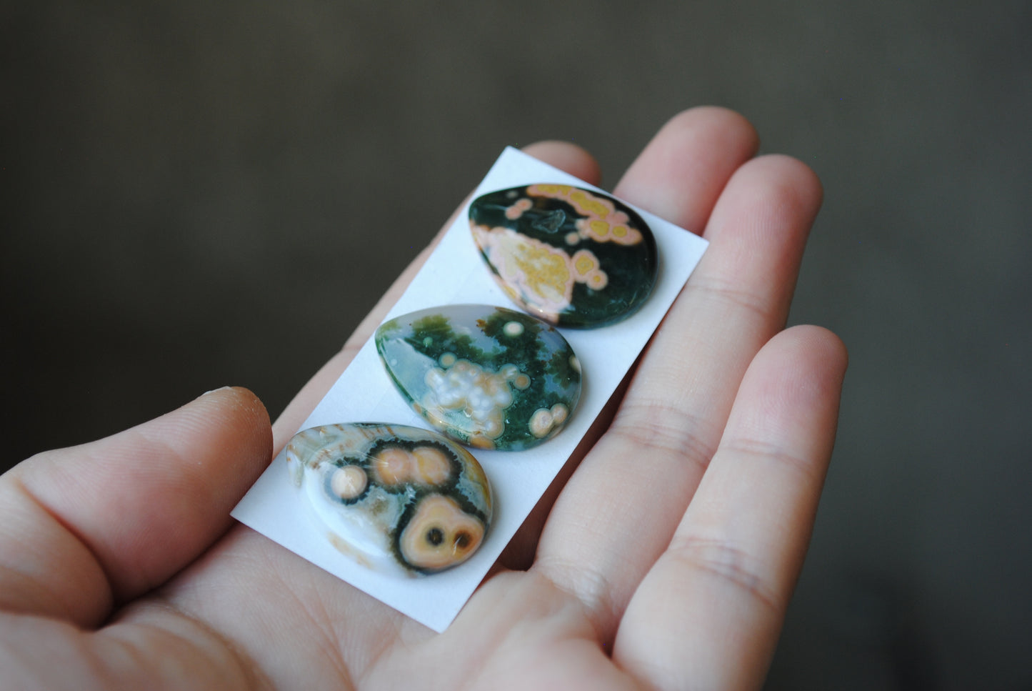 Drop Ocean Jasper cabochons