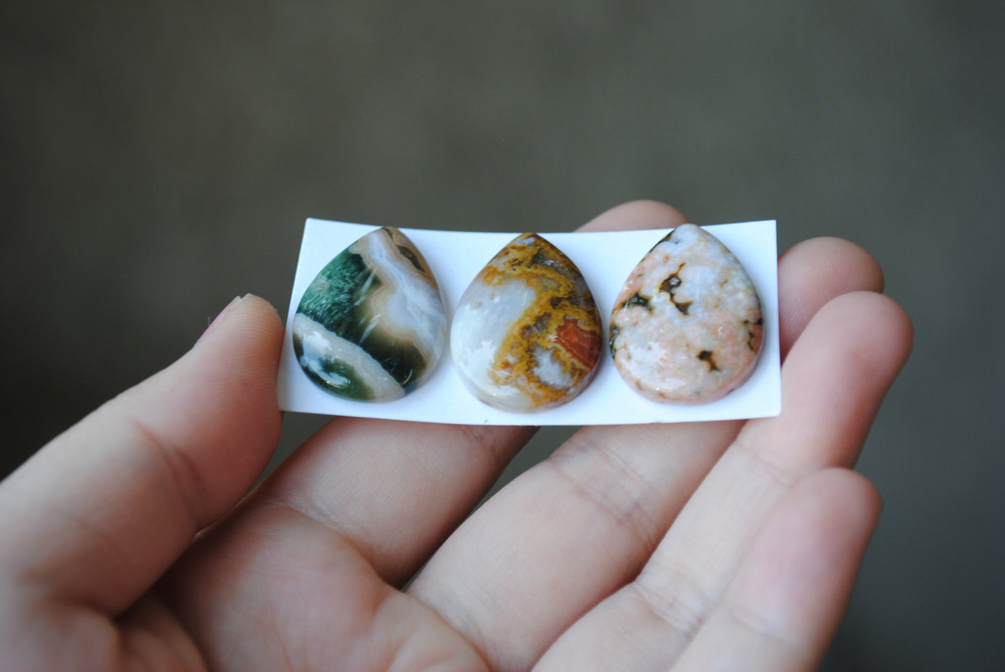 Drop Ocean Jasper cabochons