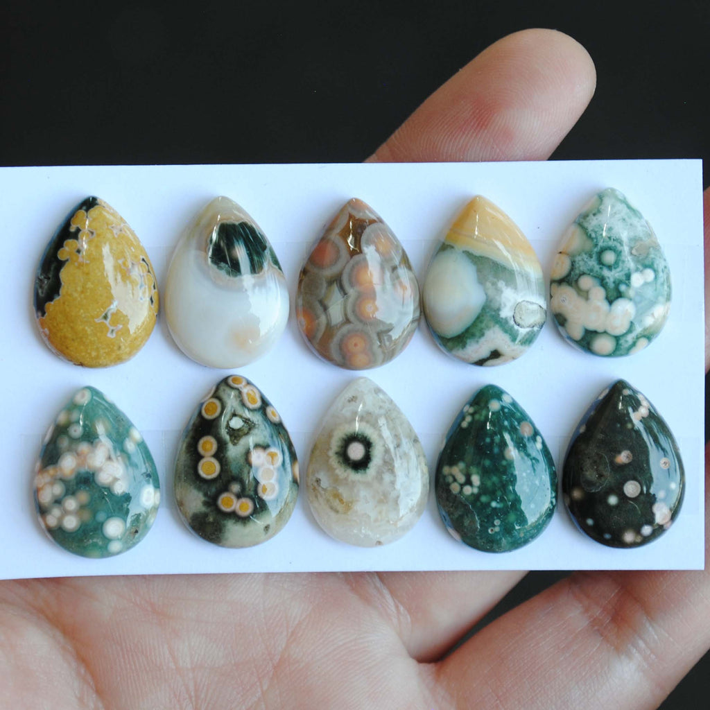 Drop Ocean Jasper cabochons