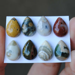 Small Drop Ocean Jasper cabochons